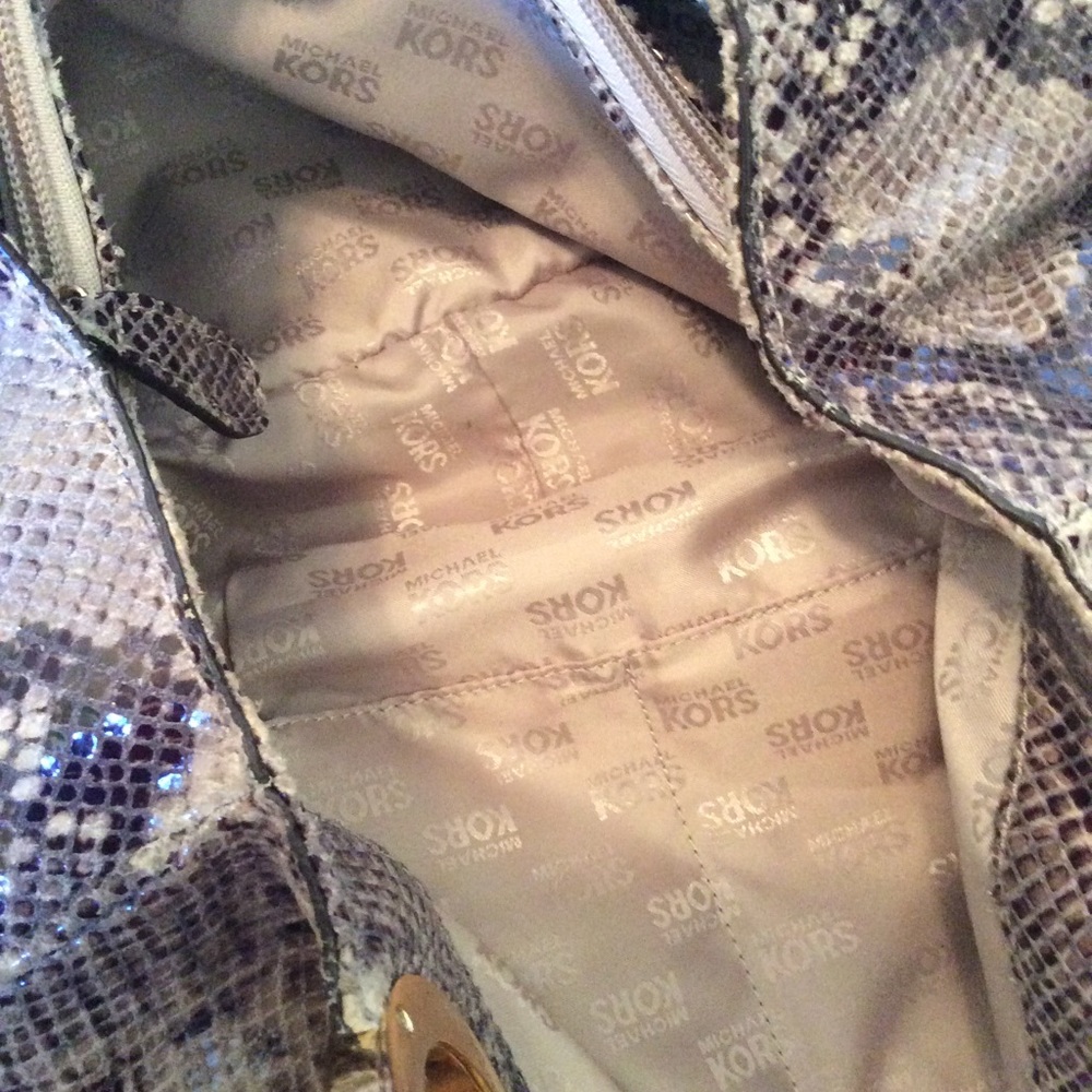 Michael Kors Embossed Python Leather Shoulder Bag - image 7